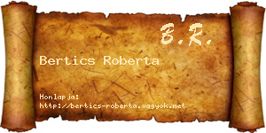 Bertics Roberta névjegykártya